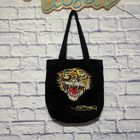 Ed Hardy Tiger Tote Bag Rhinestones - Picture 10 of 11